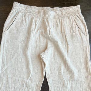 Wide Leg Linen Blend Pants